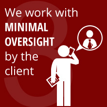 We work work with MINIMAL OVERSIGHT by the client