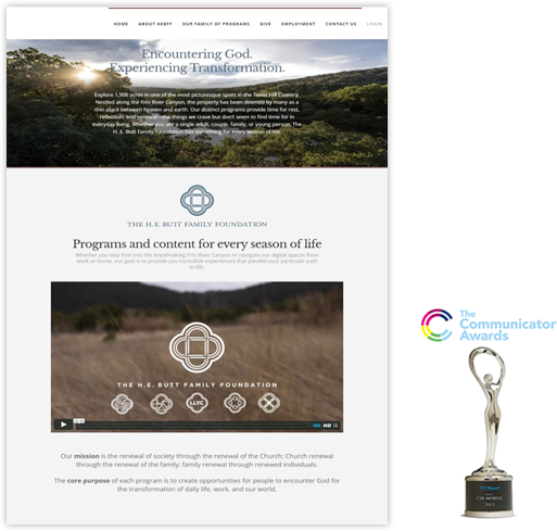 HEBFF website with an award