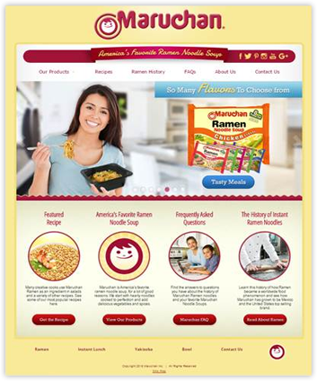 Screenshot of Maruchan Website